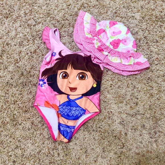 Nickelodeon Other - 5/$10 Dora Swimsuit and Sun Hat